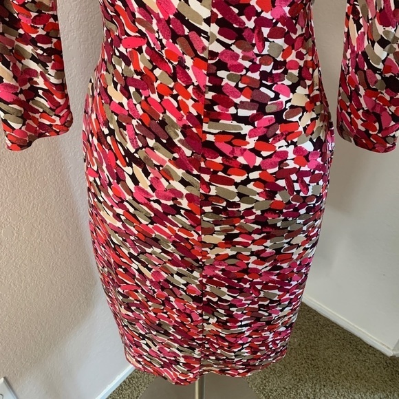Laundry By Design Faux Wrap Colorful Print Dress - Picture 10 of 11